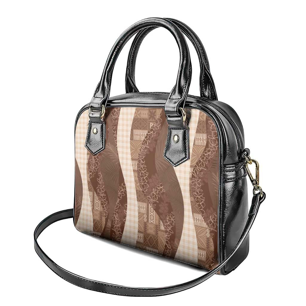 Polynesian Tribal Pattern Patchwork Picturesque Shoulder Handbag Mocha