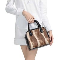 Polynesian Tribal Pattern Patchwork Picturesque Shoulder Handbag Mocha