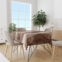 Polynesian Tribal Pattern Patchwork Picturesque Tablecloth Mocha