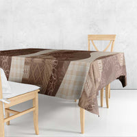 Polynesian Tribal Pattern Patchwork Picturesque Tablecloth Mocha
