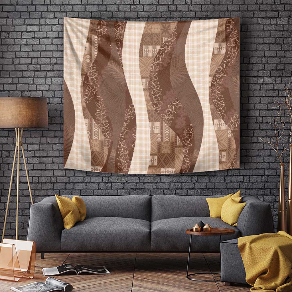 Polynesian Tribal Pattern Patchwork Picturesque Tapestry Mocha