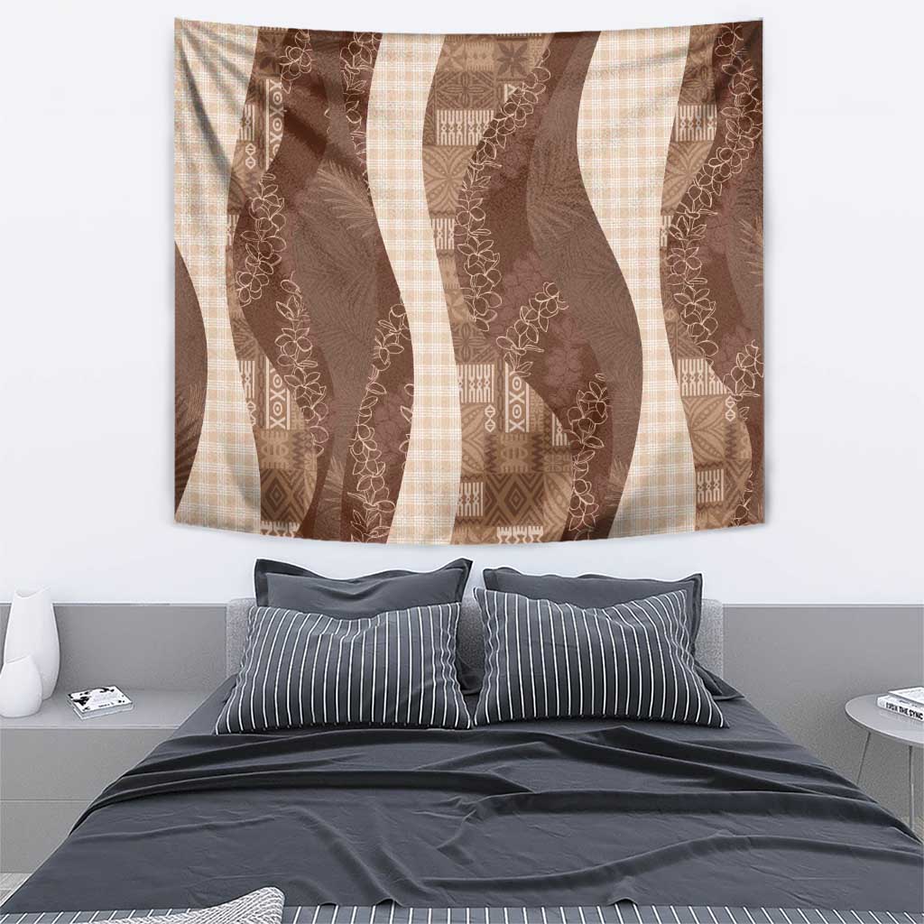 Polynesian Tribal Pattern Patchwork Picturesque Tapestry Mocha
