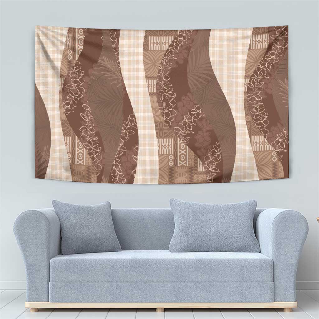 Polynesian Tribal Pattern Patchwork Picturesque Tapestry Mocha