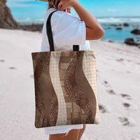 Polynesian Tribal Pattern Patchwork Picturesque Tote Bag Mocha