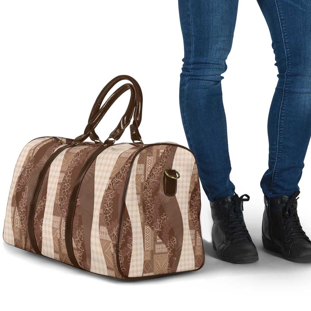 Polynesian Tribal Pattern Patchwork Picturesque Travel Bag Mocha LT7 - Polynesian Pride