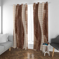 Polynesian Tribal Pattern Patchwork Picturesque Window Curtain Mocha