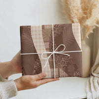 Polynesian Tribal Pattern Patchwork Picturesque Wrapping Paper Mocha