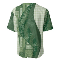Polynesian Tribal Pattern Patchwork Picturesque Baseball Jersey Sage Green LT7 - Polynesian Pride