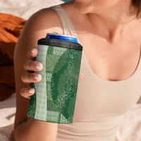 Polynesian Tribal Pattern Patchwork Picturesque 4 in 1 Can Cooler Tumbler Sage Green