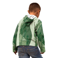 Polynesian Tribal Pattern Patchwork Picturesque Kid Hoodie Sage Green LT7 - Polynesian Pride