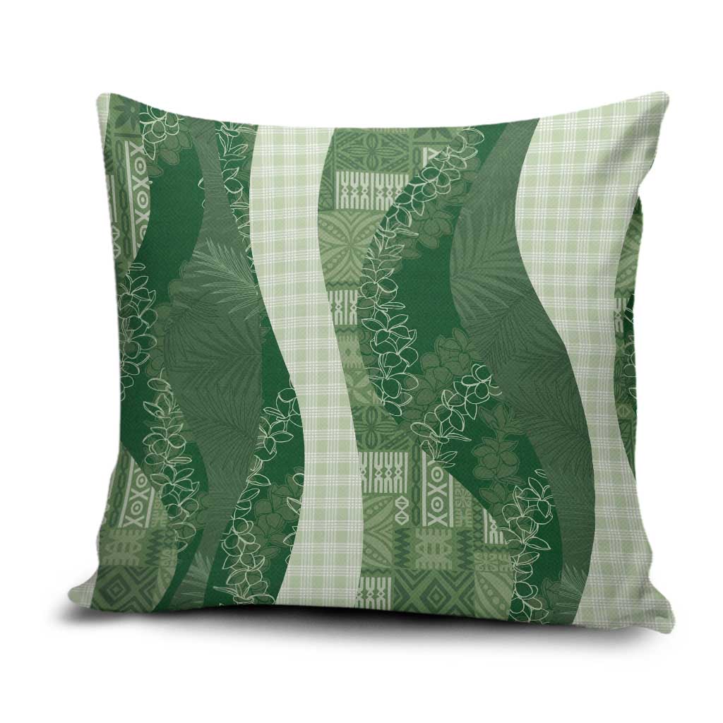 Polynesian Tribal Pattern Patchwork Picturesque Pillow Cover Sage Green