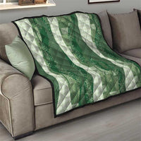 Polynesian Tribal Pattern Patchwork Picturesque Quilt Sage Green