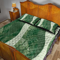 Polynesian Tribal Pattern Patchwork Picturesque Quilt Bed Set Sage Green