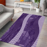 Polynesian Tribal Pattern Patchwork Picturesque Area Rug Deep Violet