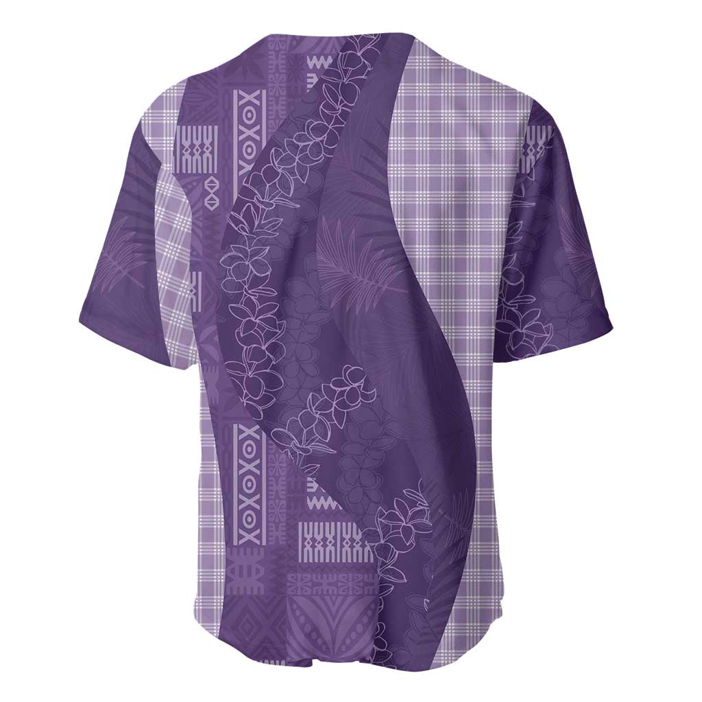Polynesian Tribal Pattern Patchwork Picturesque Baseball Jersey Deep Violet