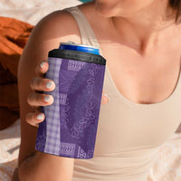 Polynesian Tribal Pattern Patchwork Picturesque 4 in 1 Can Cooler Tumbler Deep Violet