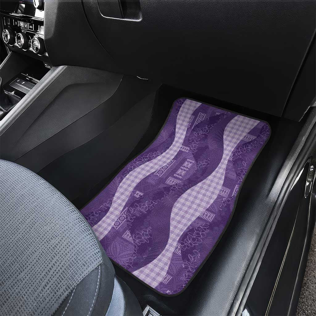 Polynesian Tribal Pattern Patchwork Picturesque Car Mats Deep Violet