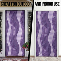 Polynesian Tribal Pattern Patchwork Picturesque Door Cover Deep Violet