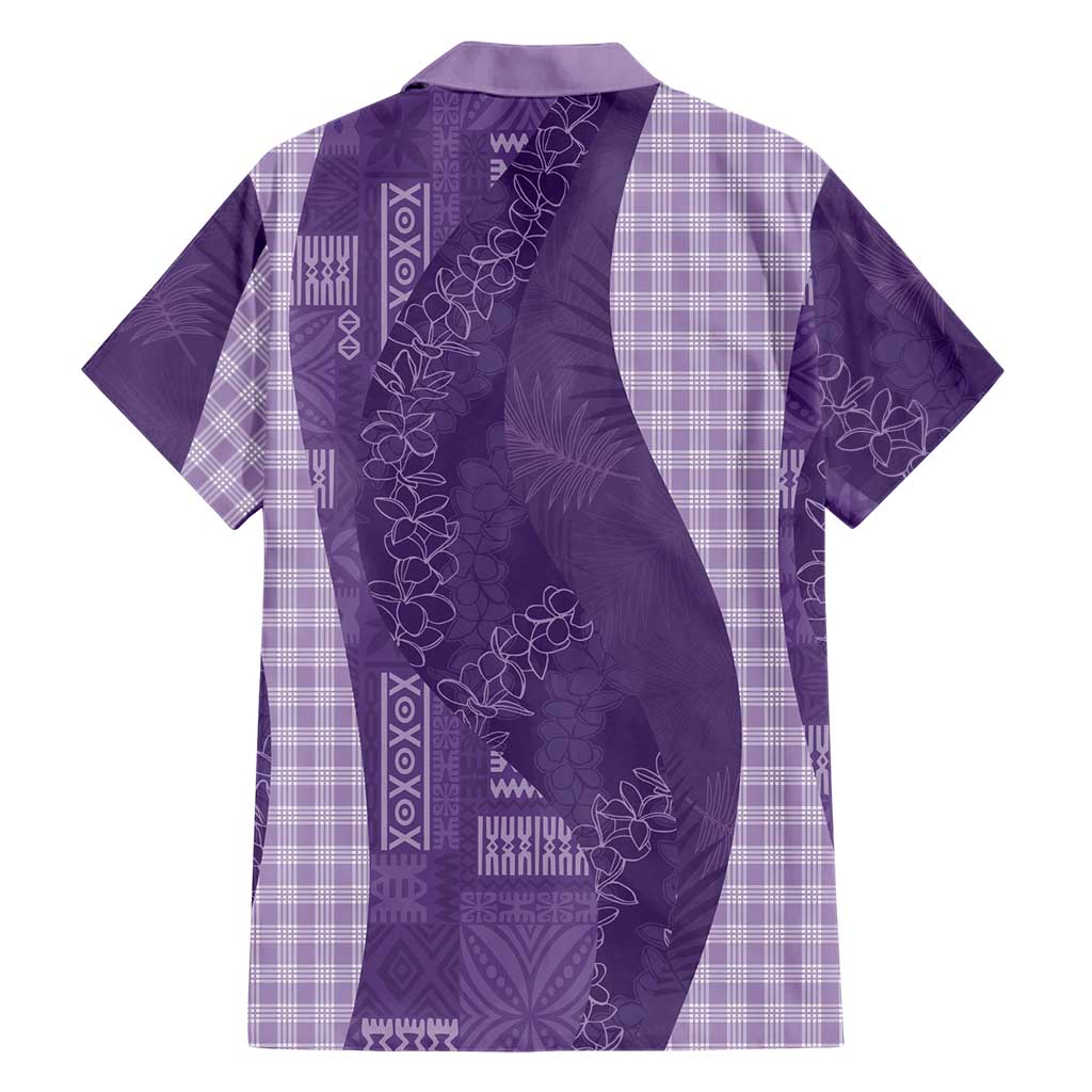 Polynesian Tribal Pattern Patchwork Picturesque Hawaiian Shirt Deep Violet