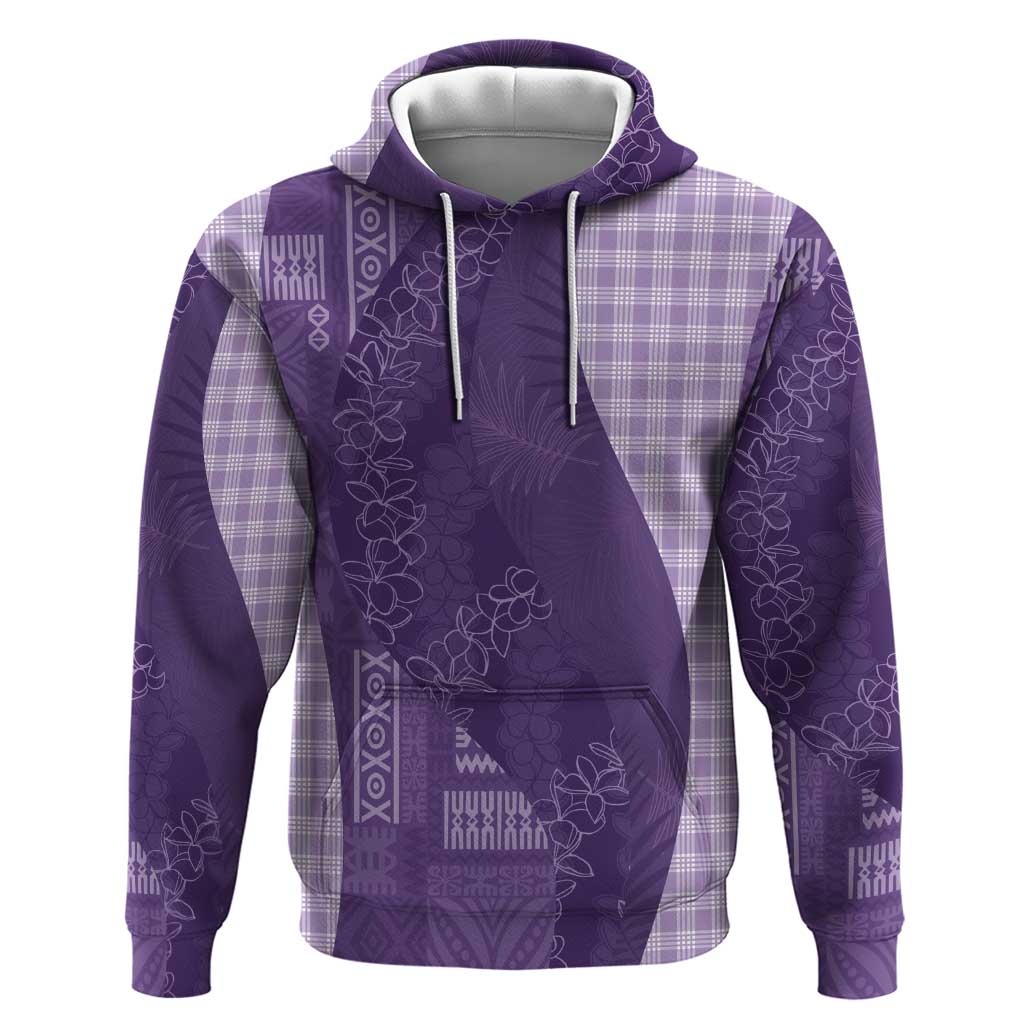Polynesian Tribal Pattern Patchwork Picturesque Hoodie Deep Violet