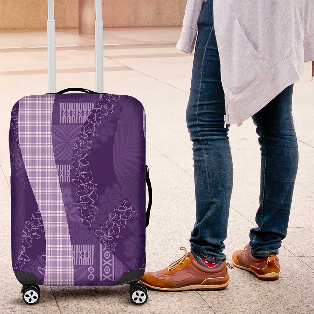 Polynesian Tribal Pattern Patchwork Picturesque Luggage Cover Deep Violet