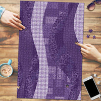Polynesian Tribal Pattern Patchwork Picturesque Puzzle Deep Violet