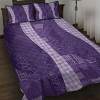 Polynesian Tribal Pattern Patchwork Picturesque Quilt Bed Set Deep Violet