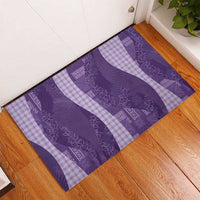 Polynesian Tribal Pattern Patchwork Picturesque Rubber Doormat Deep Violet