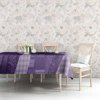 Polynesian Tribal Pattern Patchwork Picturesque Tablecloth Deep Violet