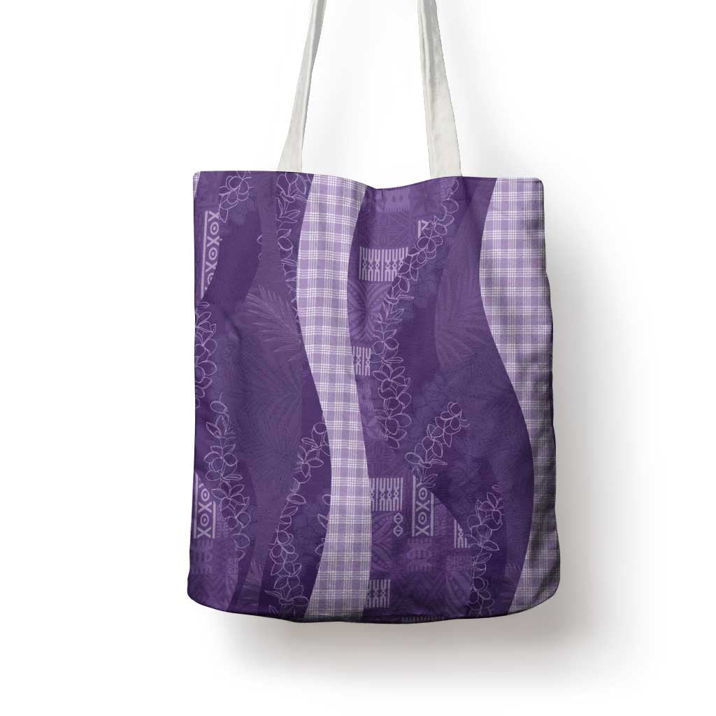 Polynesian Tribal Pattern Patchwork Picturesque Tote Bag Deep Violet