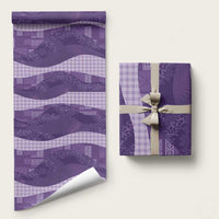 Polynesian Tribal Pattern Patchwork Picturesque Wrapping Paper Deep Violet