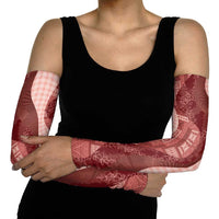 Polynesian Tribal Pattern Patchwork Picturesque Arm Sleeves Crimson