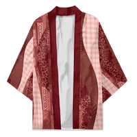 Polynesian Tribal Pattern Patchwork Picturesque Kimono Crimson