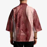 Polynesian Tribal Pattern Patchwork Picturesque Kimono Crimson