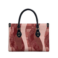 Polynesian Tribal Pattern Patchwork Picturesque Leather Bag Crimson