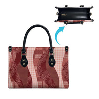 Polynesian Tribal Pattern Patchwork Picturesque Leather Bag Crimson