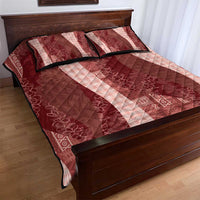 Polynesian Tribal Pattern Patchwork Picturesque Quilt Bed Set Crimson