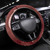 Polynesian Tribal Pattern Patchwork Picturesque Steering Wheel Cover Crimson