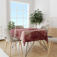 Polynesian Tribal Pattern Patchwork Picturesque Tablecloth Crimson