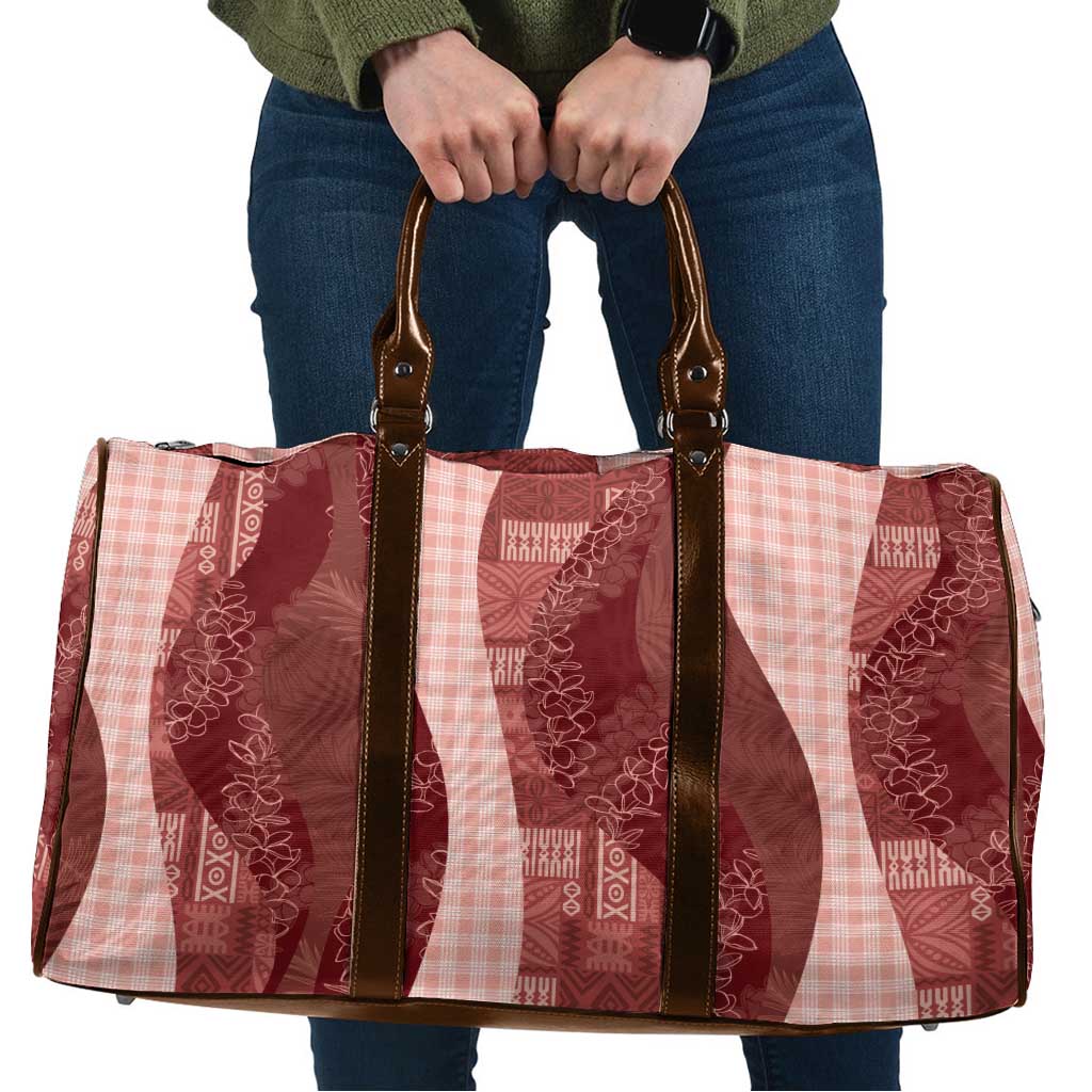 Polynesian Tribal Pattern Patchwork Picturesque Travel Bag Crimson