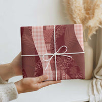 Polynesian Tribal Pattern Patchwork Picturesque Wrapping Paper Crimson