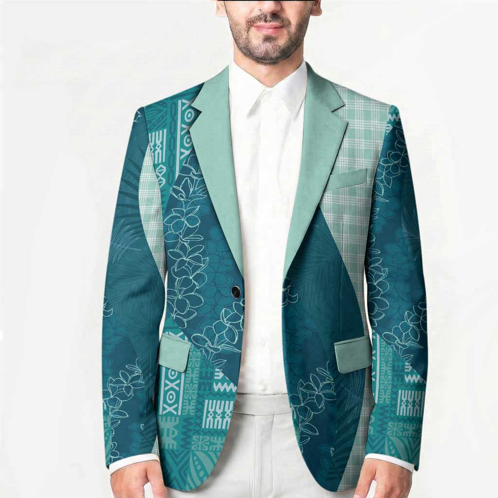 Polynesian Tribal Pattern Patchwork Picturesque Blazer Oceanic
