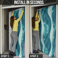 Polynesian Tribal Pattern Patchwork Picturesque Door Cover Oceanic