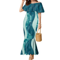 Polynesian Tribal Pattern Patchwork Picturesque Family Matching Mermaid Dress and Hawaiian Shirt Oceanic