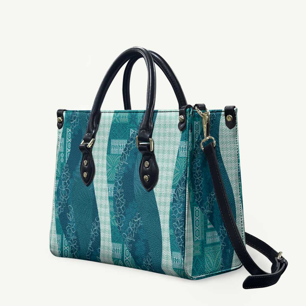 Polynesian Tribal Pattern Patchwork Picturesque Leather Bag Oceanic LT7 Blue - Polynesian Pride