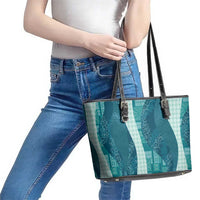 Polynesian Tribal Pattern Patchwork Picturesque Leather Tote Bag Oceanic
