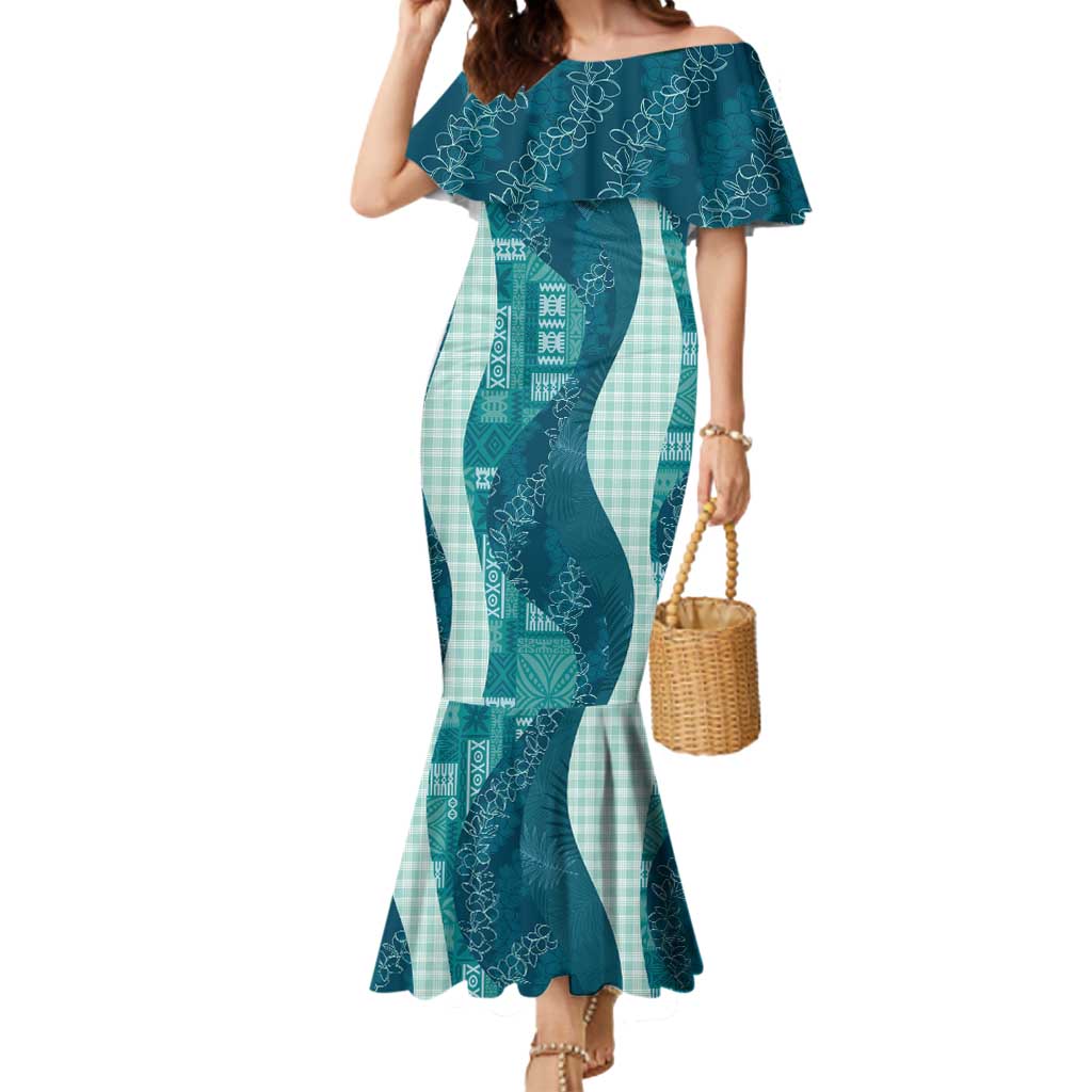 Polynesian Tribal Pattern Patchwork Picturesque Mermaid Dress Oceanic