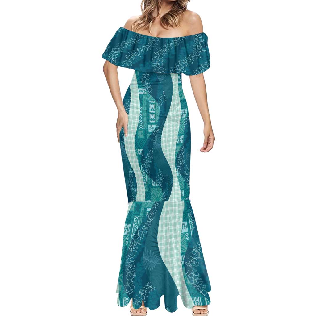 Polynesian Tribal Pattern Patchwork Picturesque Mermaid Dress Oceanic
