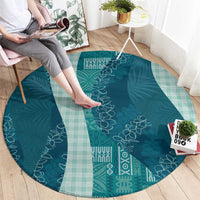 Polynesian Tribal Pattern Patchwork Picturesque Round Carpet Oceanic