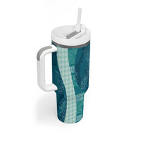 Polynesian Tribal Pattern Patchwork Picturesque Tumbler With Handle Oceanic